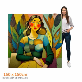 Quadro quadrado - Mulher na Plantação