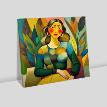 Quadro quadrado - Mulher na Plantação