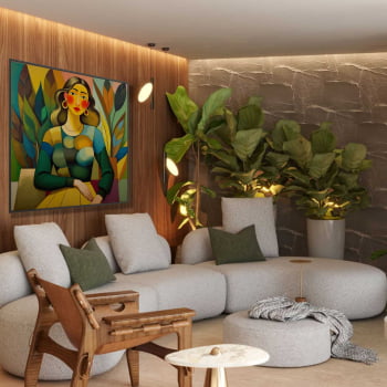 Quadro quadrado - Mulher na Plantação Quadro quadrado - Mulher na Plantação