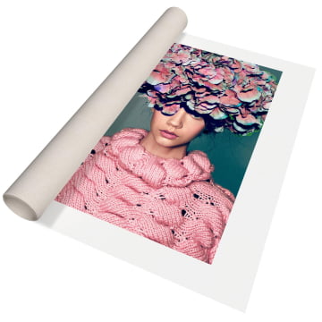 Quadro Retangular - Garota Flores Fashion 2