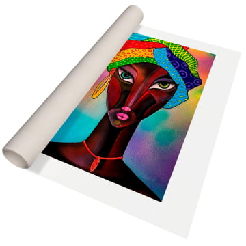 Quadro Retangular - Mulher negra retrato