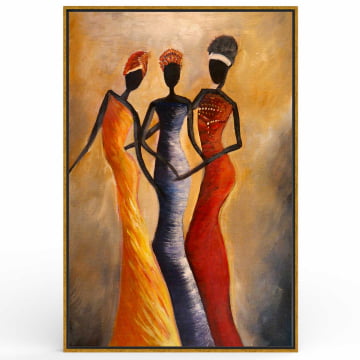 Quadro Retangular  - Trio africanas