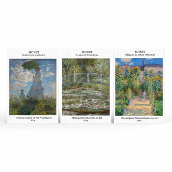 Kit 3 quadros retangulares - TRIO MONET I