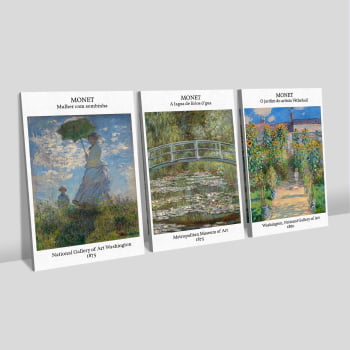 Kit 3 quadros retangulares - TRIO MONET I