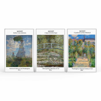 Kit 3 quadros retangulares - TRIO MONET I