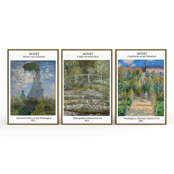 Kit 3 quadros retangulares - TRIO MONET I