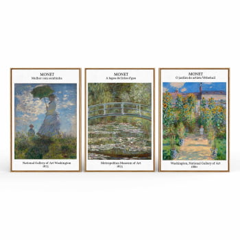 Kit 3 quadros retangulares - TRIO MONET I