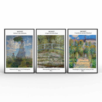 Kit 3 quadros retangulares - TRIO MONET I