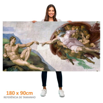 Quadro panorâmico - Michelangelo - Criação Adão