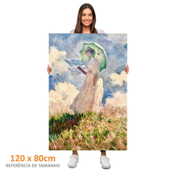 Quadro Retangular  -  Claude Monet - Mulher sombrinha