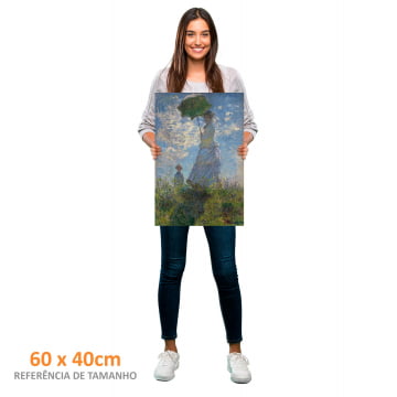 Quadro Retangular  -  Claude Monet - Mulher sombrinha 2