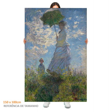 Quadro Retangular  -  Claude Monet - Mulher sombrinha 2