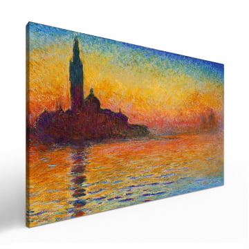 Quadro Retangular  - Claude Monet - Crepúsculo en venecia claude monet
