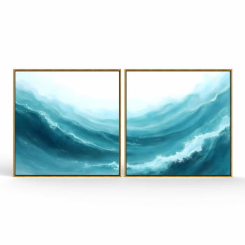 Kit 2 quadros quadrados - Troubled Waters
