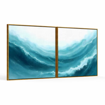 Kit 2 quadros quadrados - Troubled Waters