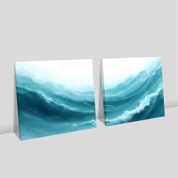Kit 2 quadros quadrados - Troubled Waters