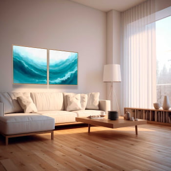 Kit 2 quadros quadrados - Troubled Waters