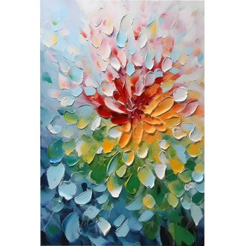 Quadro Retangular - Pétalas Coloridas