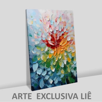 Quadro Retangular - Pétalas Coloridas