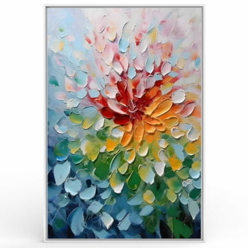 Quadro Retangular - Pétalas Coloridas