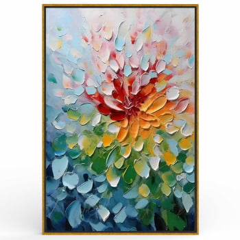 Quadro Retangular - Pétalas Coloridas