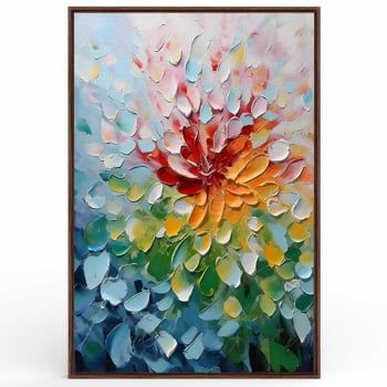 Quadro Retangular - Pétalas Coloridas