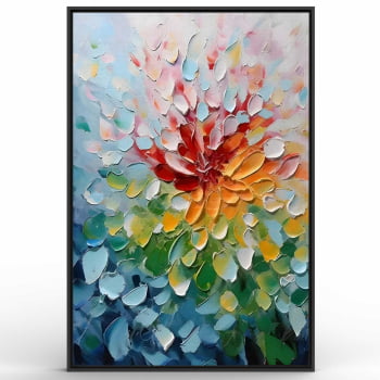 Quadro Retangular - Pétalas Coloridas