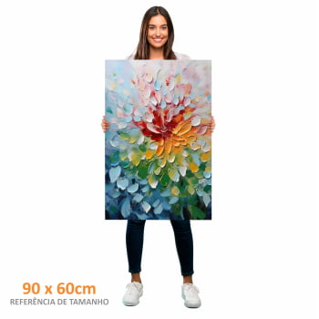 Quadro Retangular - Pétalas Coloridas