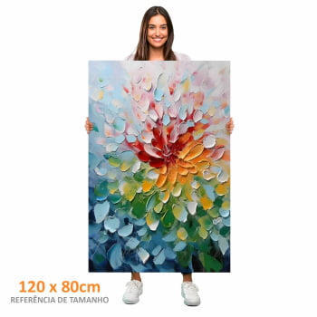 Quadro Retangular - Pétalas Coloridas