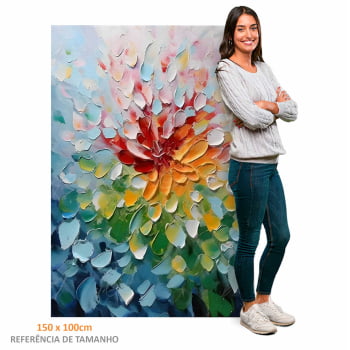 Quadro Retangular - Pétalas Coloridas
