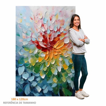 Quadro Retangular - Pétalas Coloridas