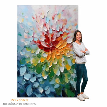Quadro Retangular - Pétalas Coloridas