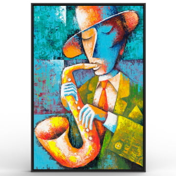 Quadro Retangular - Saxofonista Pintura