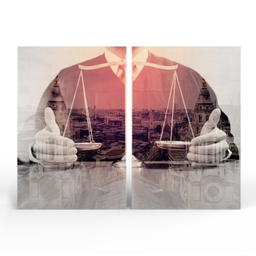 Kit 2 quadros retangulares - A balança da justiça