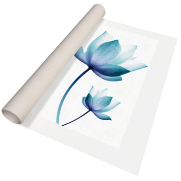 Quadro Retangular - Lotus azul em aquarela