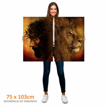 Kit 2 quadros retangulares - Duo leão de judá