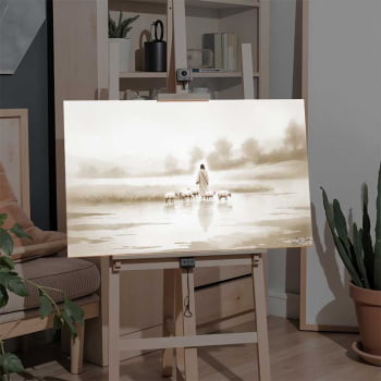 Quadro Retangular - Jesus e o Rebanho