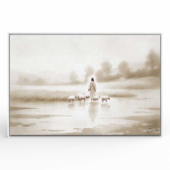 Quadro Retangular - Jesus e o Rebanho