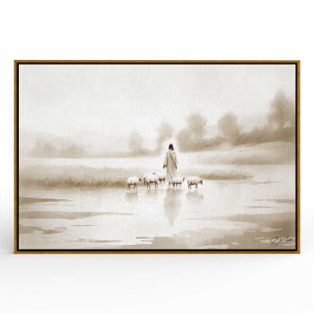 Quadro Retangular - Jesus e o Rebanho