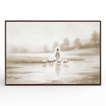 Quadro Retangular - Jesus e o Rebanho