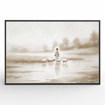 Quadro Retangular - Jesus e o Rebanho