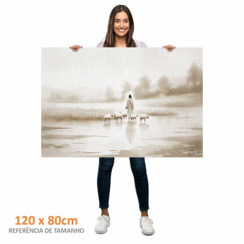 Quadro Retangular - Jesus e o Rebanho