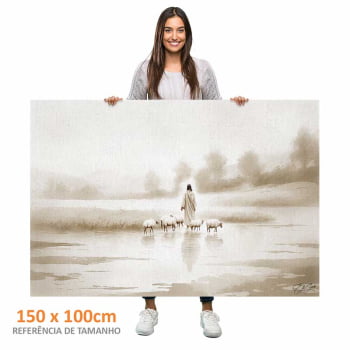 Quadro Retangular - Jesus e o Rebanho