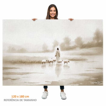 Quadro Retangular - Jesus e o Rebanho
