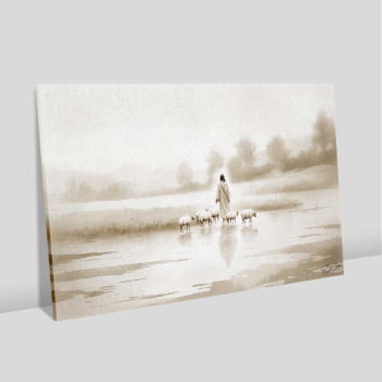 Quadro Retangular - Jesus e o Rebanho