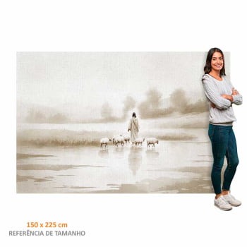 Quadro Retangular - Jesus e o Rebanho