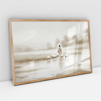 Quadro Retangular - Jesus e o Rebanho