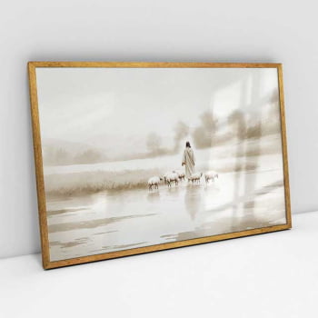 Quadro Retangular - Jesus e o Rebanho