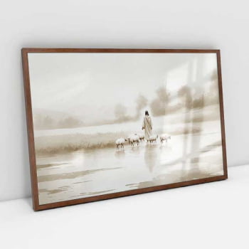 Quadro Retangular - Jesus e o Rebanho