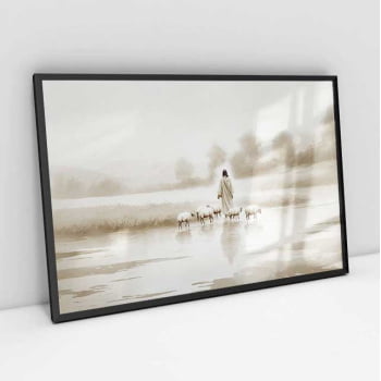 Quadro Retangular - Jesus e o Rebanho